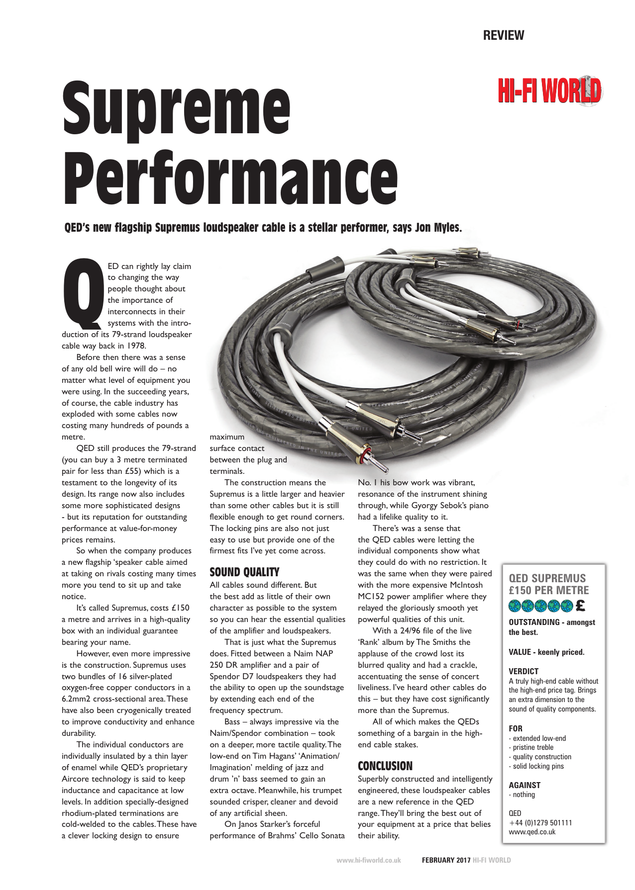 QED SUPREMUS Højtalerkabler