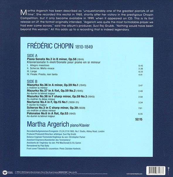 Martha Argerich - The Legendary Recording 1965 (180g)