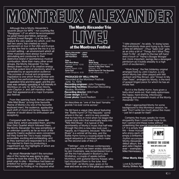 Montreux Alexander - The Monty Alexander Trio Live! At The Montreux Festival (remastered) (180g)