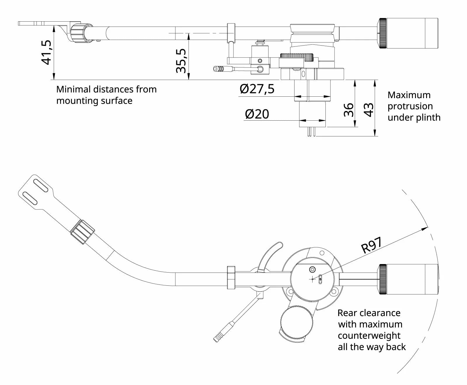 Korf Audio TA-SF9R Tonearm Series II