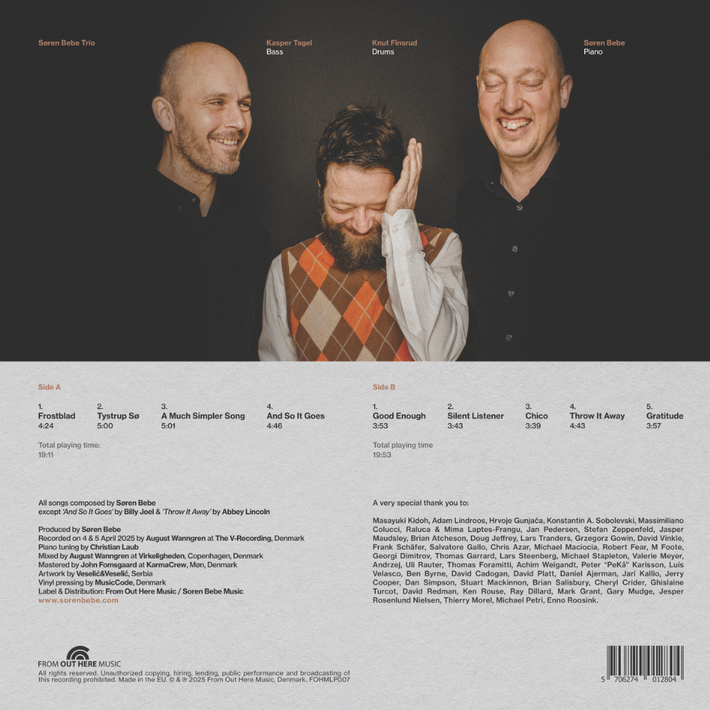 Søren Bebe Trio | Gratitude | 180g Black Vinyl