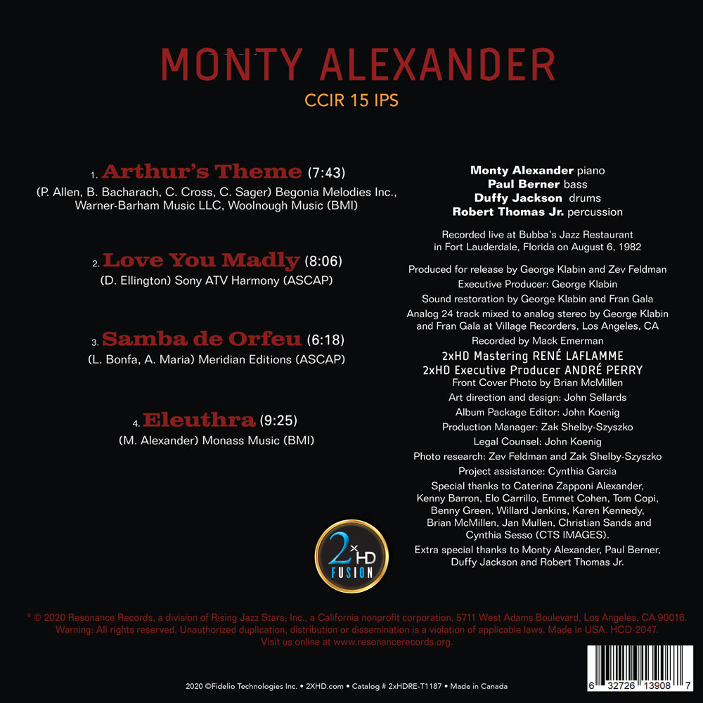 MONTY ALEXANDER * LOVE YOU MADLY - DELUXE 2 TAPE EDITION