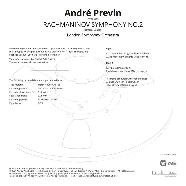 RACHMANINOV 2ND SYMPHONY by André Previn conducts The London Symphony Orchestra