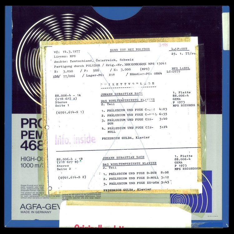 Johann Sebastian Bach -   The Well-Tempered Clavier / PART 2/1 - Tape 5+6