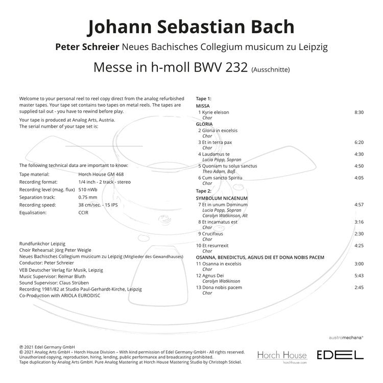 BACH – MESSE IN H-MOLL BWV 232 by Peter Schreier – Neues Bachisches Collegium Musicum zu Leipzig