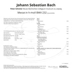 BACH – MESSE IN H-MOLL BWV 232 by Peter Schreier – Neues Bachisches Collegium Musicum zu Leipzig