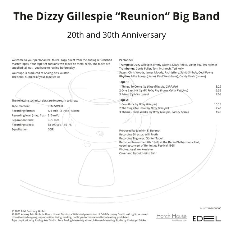 The Dizzy Gillespie Reunion Big Band - 20TH AND 30TH ANNIVERSARY (LIVE IN BERLIN)