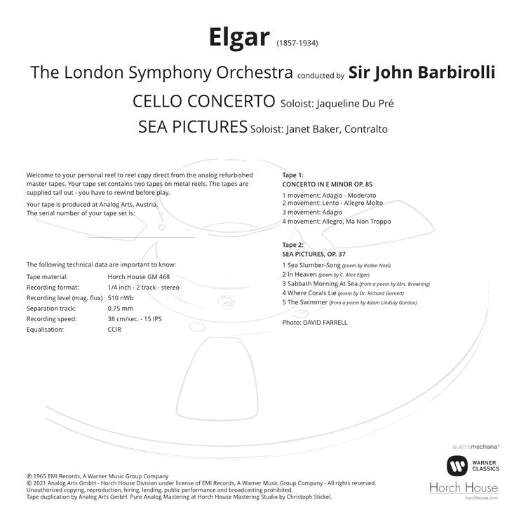 ELGAR – CELLO CONCERTO, SEA PICTURE by Sir John Barbirolli, London Symphony Orchestra
