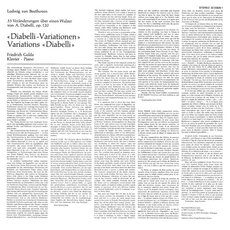 BEETHOVEN – DIABELLI-VARIATIONS