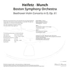 BEETHOVEN VIOLIN CONCERTO IN D by Heifetz / Munch
