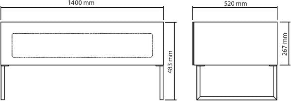 NorStone Khalm 140 TV/AV/HiFi Møbel
