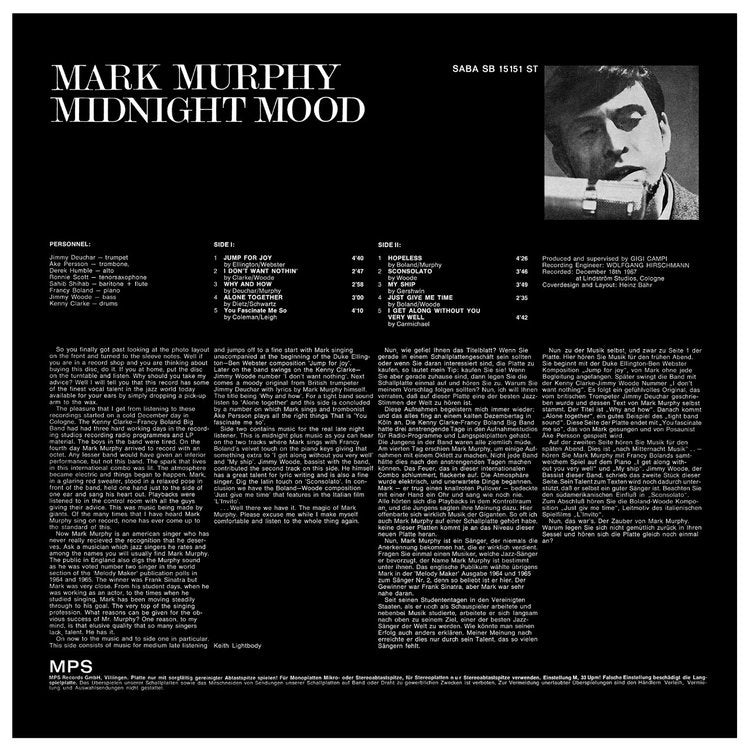 MIDNIGHT MOOD by Mark Murphy