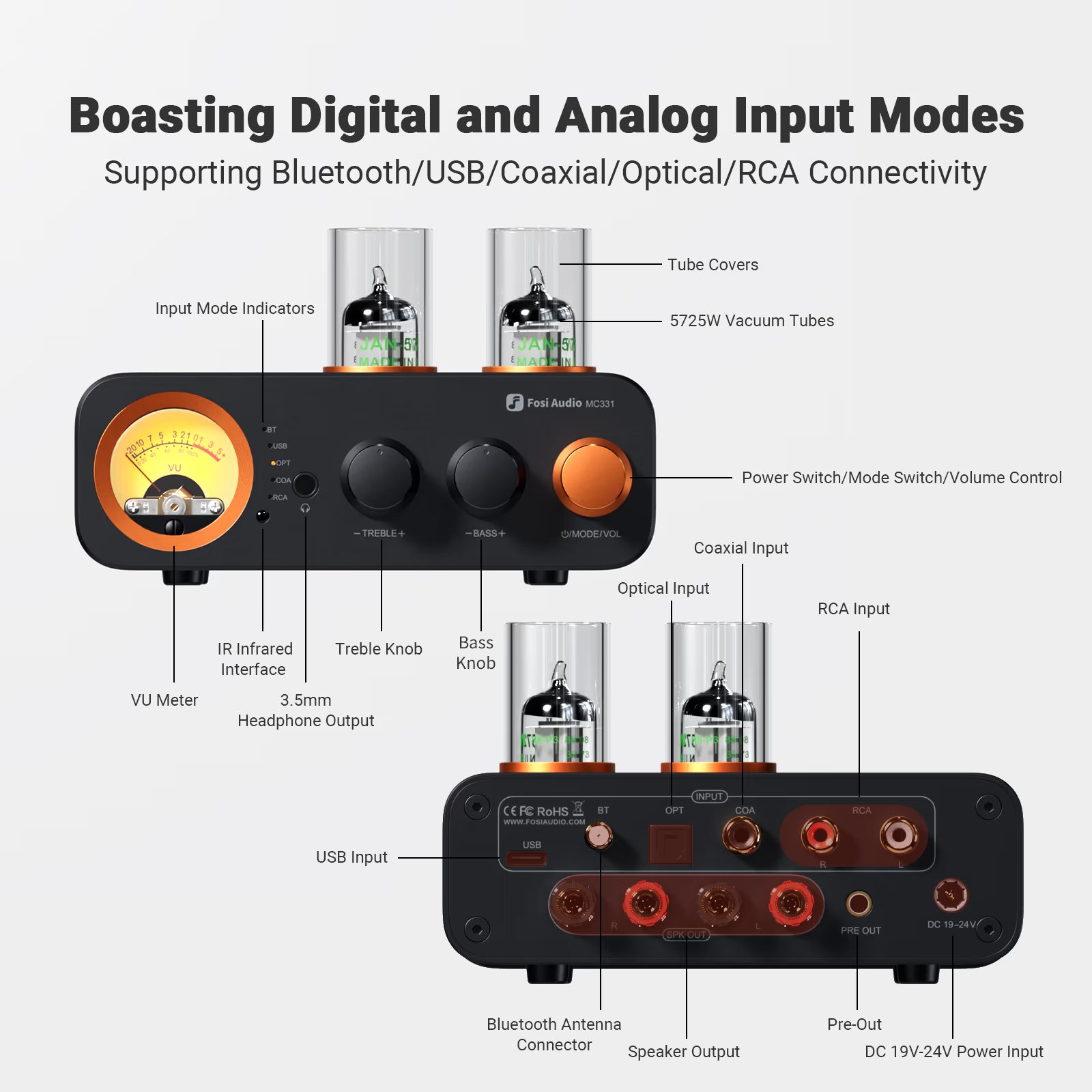 Fosi Audio MC331 Tube Integrated Amp / BT / DAC