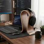 NorStone Wooden Headphone Stand Walnut Veneer