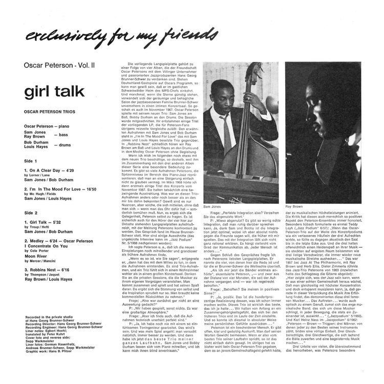 GIRL TALK by Oscar Peterson