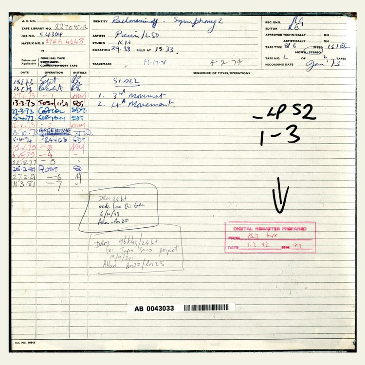 RACHMANINOV 2ND SYMPHONY by André Previn conducts The London Symphony Orchestra