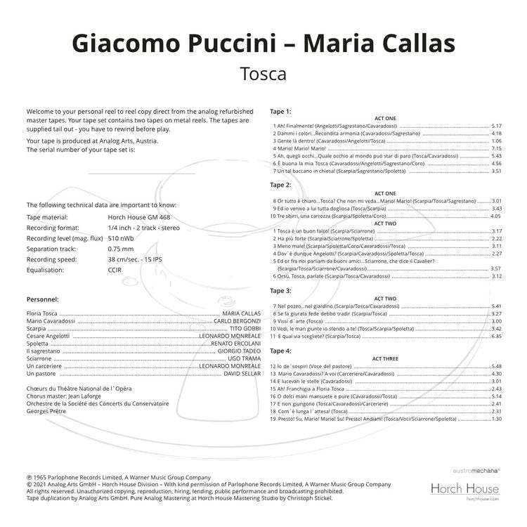 PUCCINI - TOSCA - MARIA CALLAS by Puccini