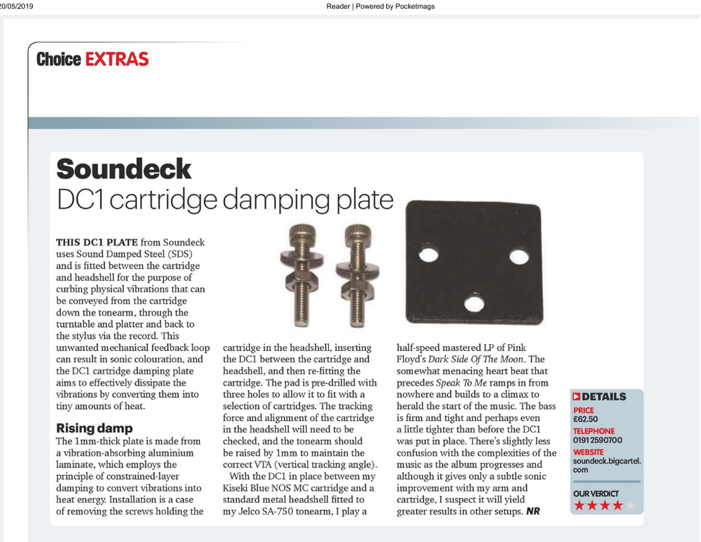 SOUNDECK DAMPING CARTRIDGE DC1