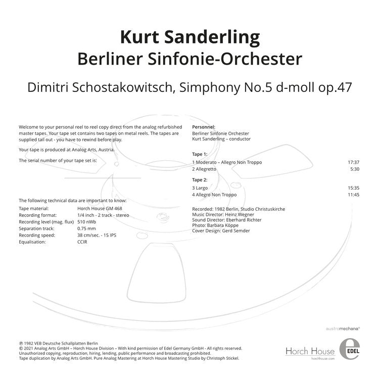 Kurt Sanderling - Dimitri Schostakowitsch Symphony No.5 In D Minor Op.47
