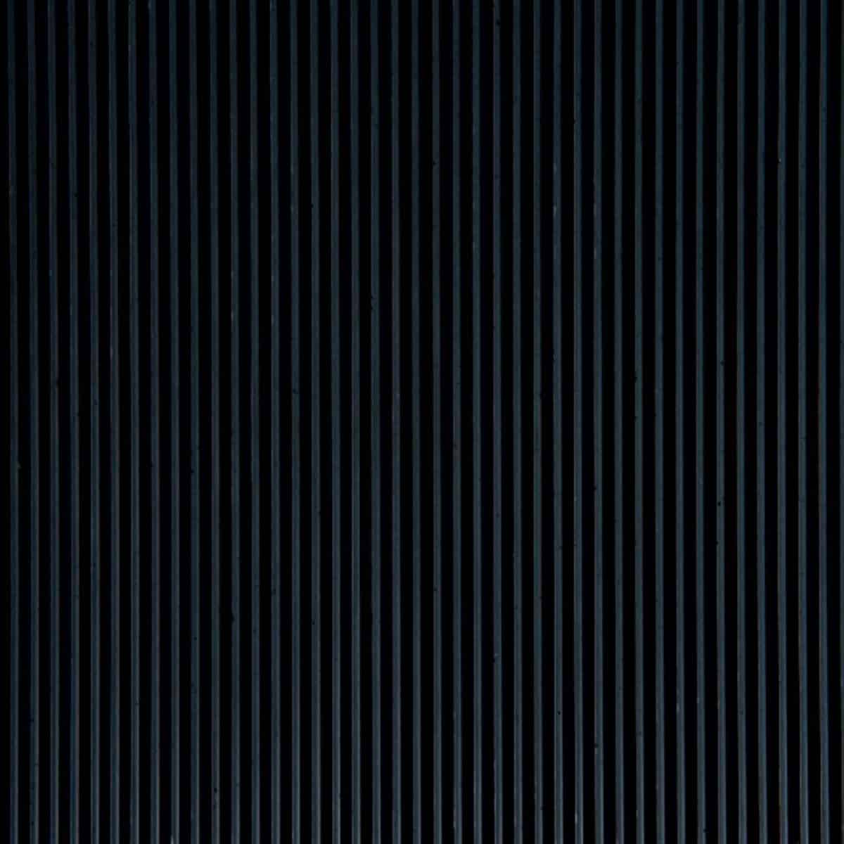 Finrillet gummimåtte sort - 3 mm