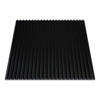 Finrillet gummimåtte sort - 3 mm