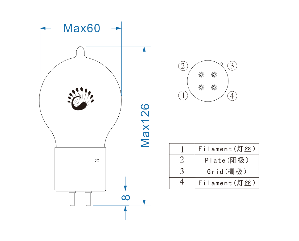 Psvane WE205D / WE205D-L Rør - 1 Parret Par